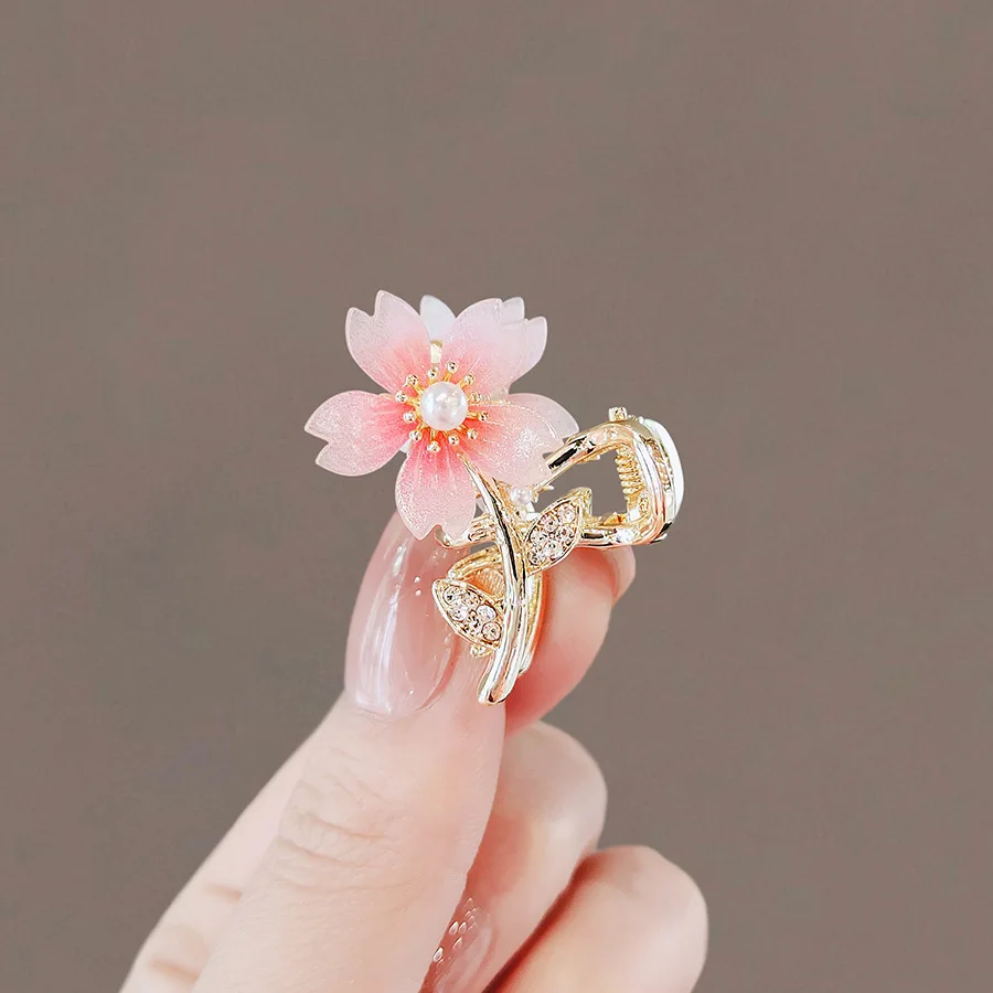 Exquisite cute cherry blossom mini small alloy clip bangs hair clip side hairpin women