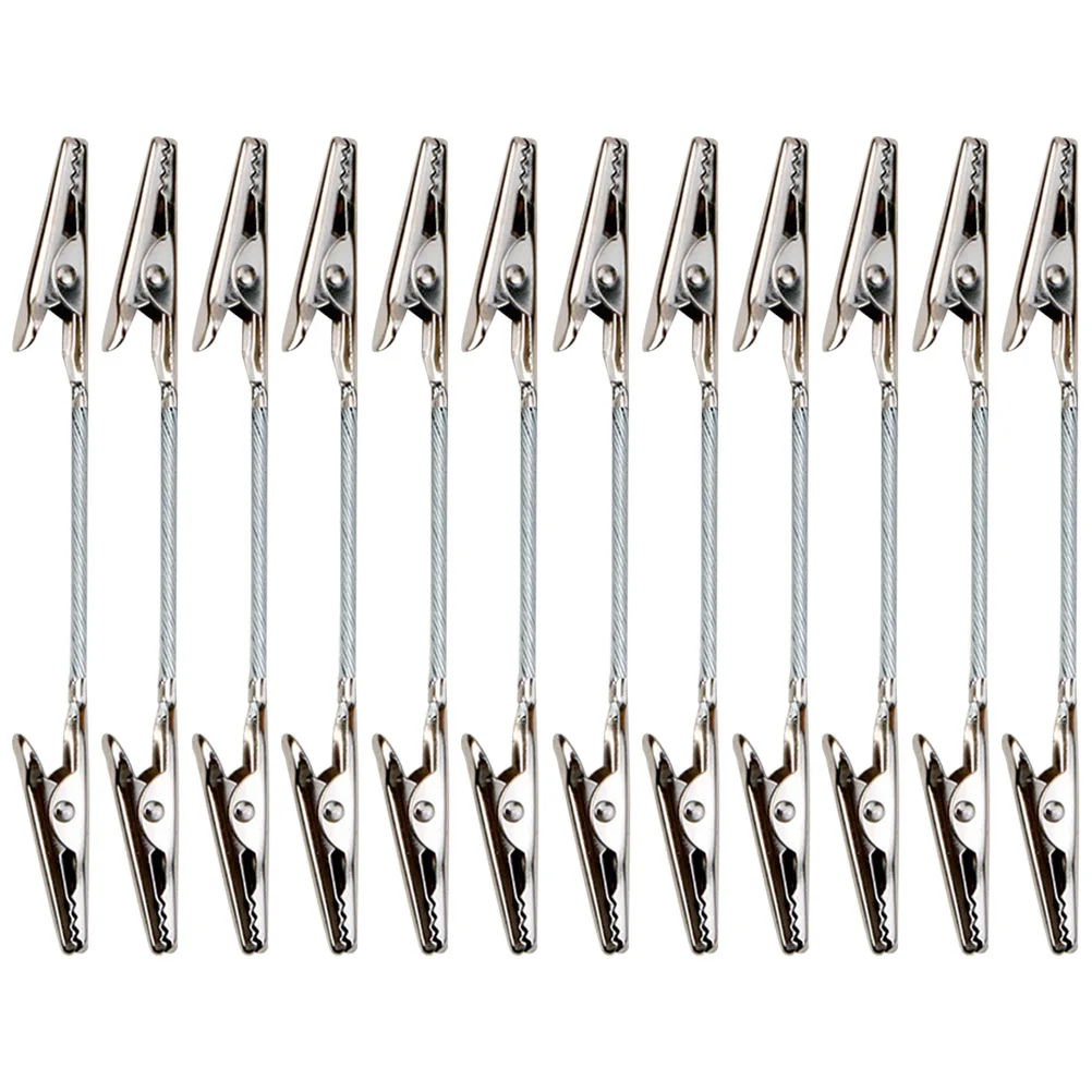 

12Pcs Long Lasting Alloy Memo Clips Two-Headed Design for Organizing Cards Photos Notes Perfect for Home Party Office Use