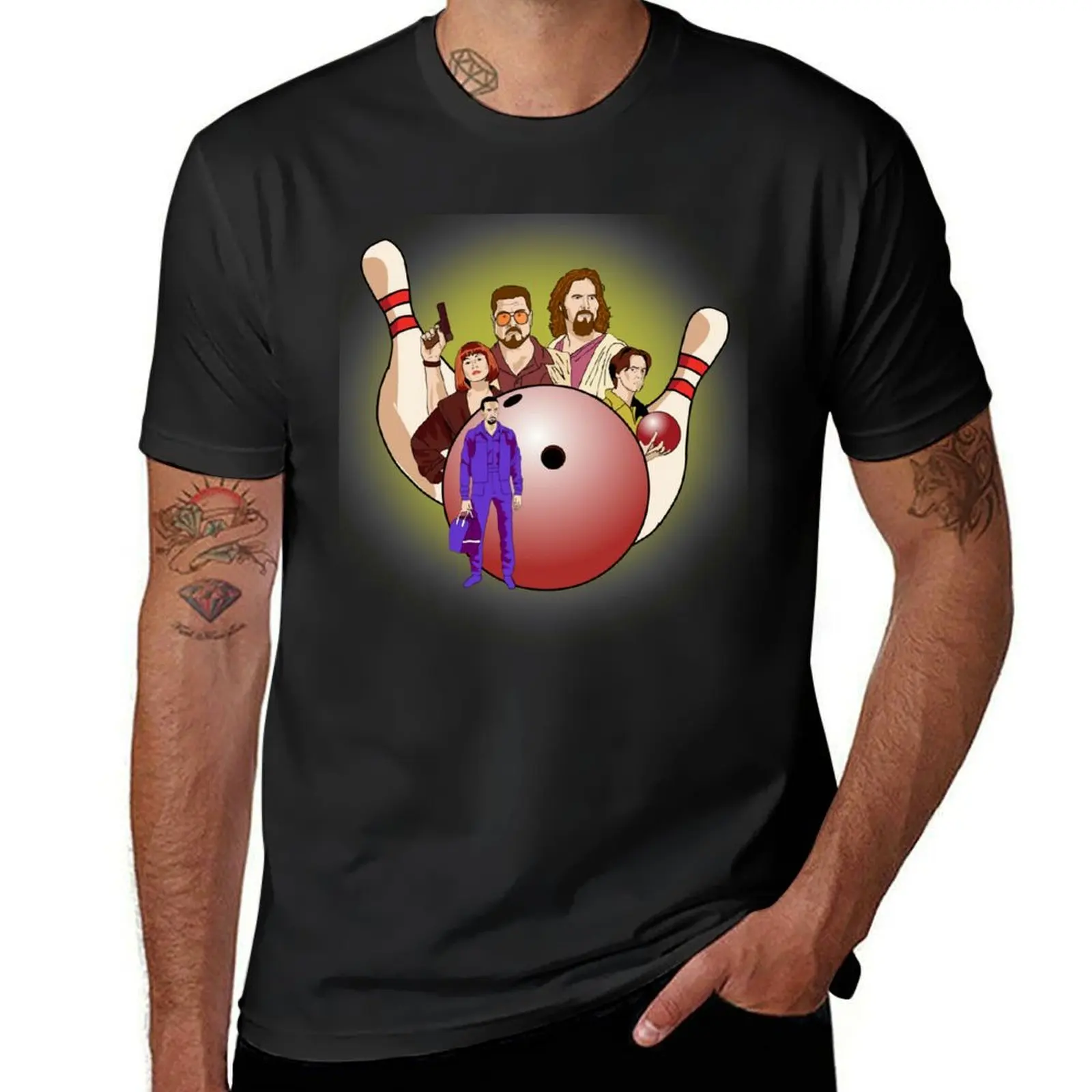 

Dude, let's go bowling. T-Shirt blue lock T-shirts oversize topping plain white t shirts men