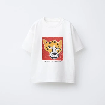 Animal Pattern Boys Clothes T-shirt Summer New Simple Fashion Short Sleeve Tops Kids Tees Round Collar Print Children's T Shirts 4