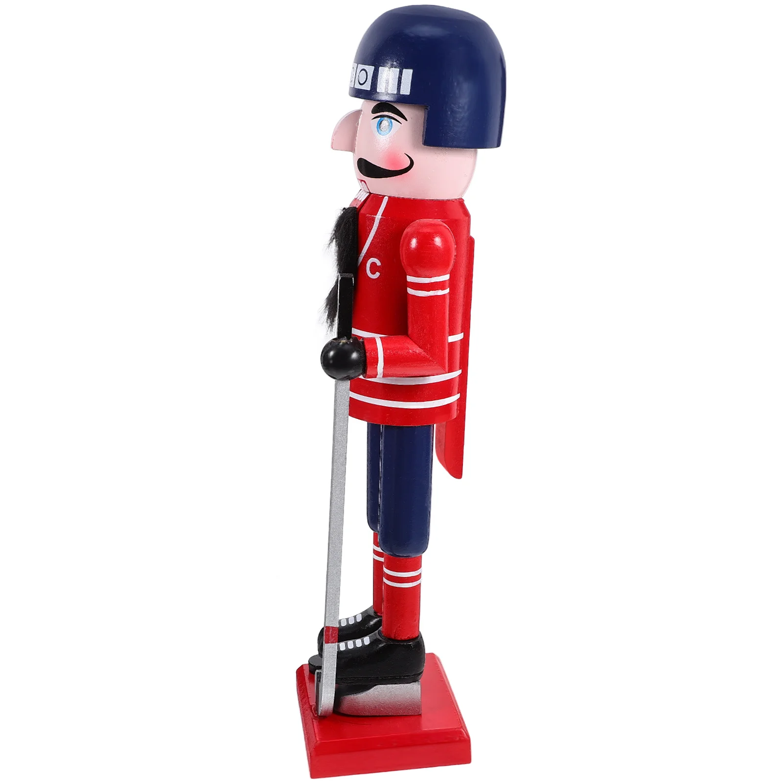 

36CM Player Statue Decor nament Handcrafted Wooden Hockey Nutcracker Decoration Room Tabletop Gift Unique Wooden Figurine Hockey