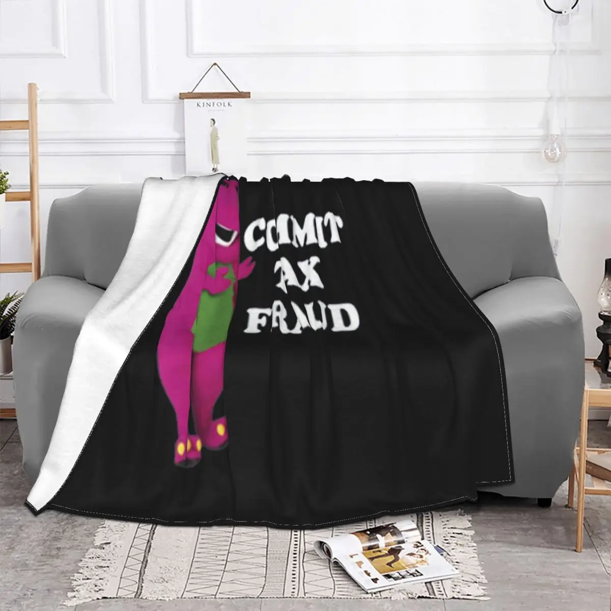 Barney Commit Tax Fraud Cool Gift Vintage Original Female Middle Aged Pride New Design Men More Colors Throw Blanket