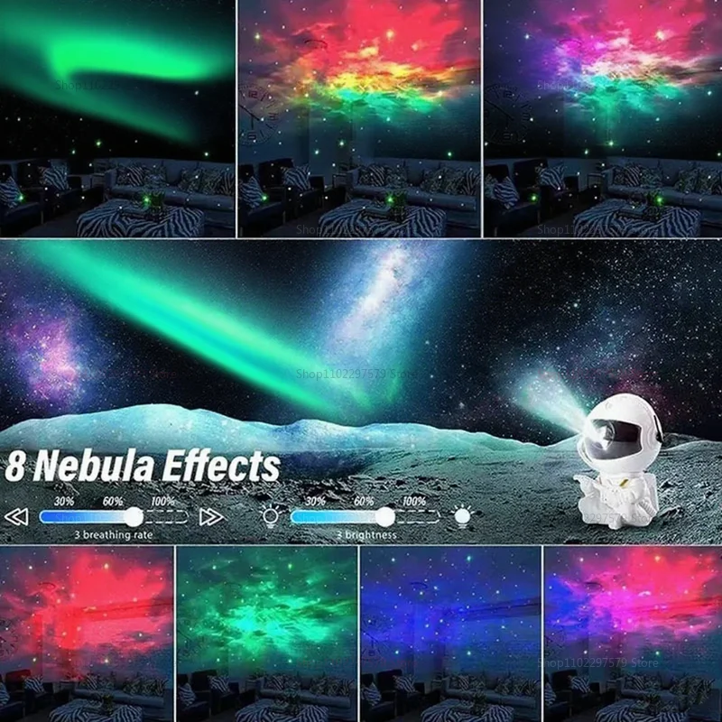 جهاز عرض Galaxy Led Night Light Star Projector جهاز عرض رائد الفضاء Galaxy Light لغرفة النوم المزخرفة للأطفال هدية للأطفال