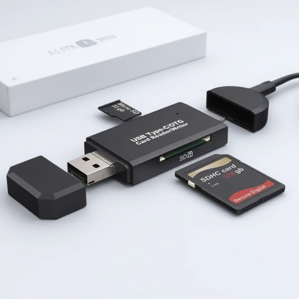 

OTG Micro SD Card Reader USB 3.0 Type C Micro USB SD Memory Card Reader Compatible with Android and PC