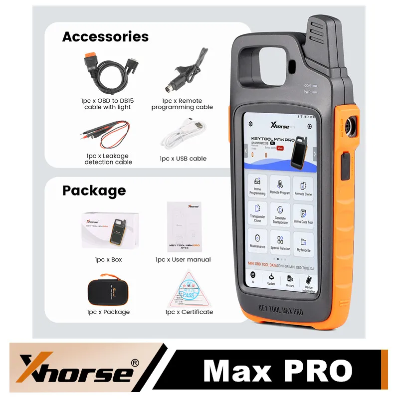 Xhorse VVDI Key Tool Max Pro With MINI OBD Tool Function Support Battery Voltage and Leakage Current