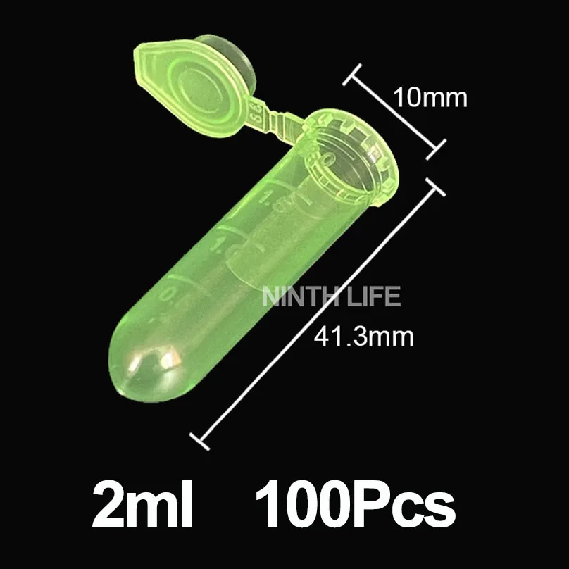 100pcs PP 2ml microcentrifuge หลอด centrifuge สีหลอดหมวกพลาสติก cryotube lab หลอดทดสอบสําหรับการทดลอง
