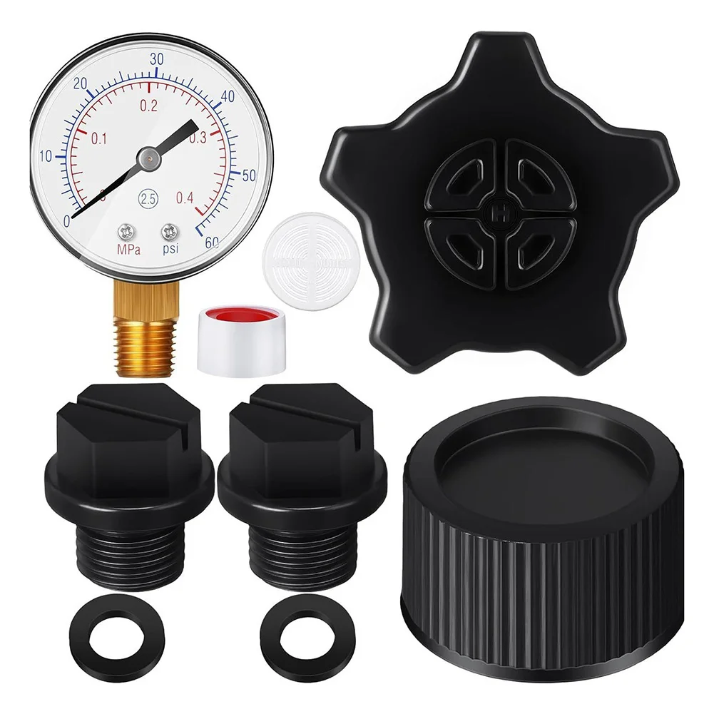 

Replacement Gauge And Drain Cap Maintenance Kit For Sand Filters Gardening Tools Replacement Swimming Pool Accessories