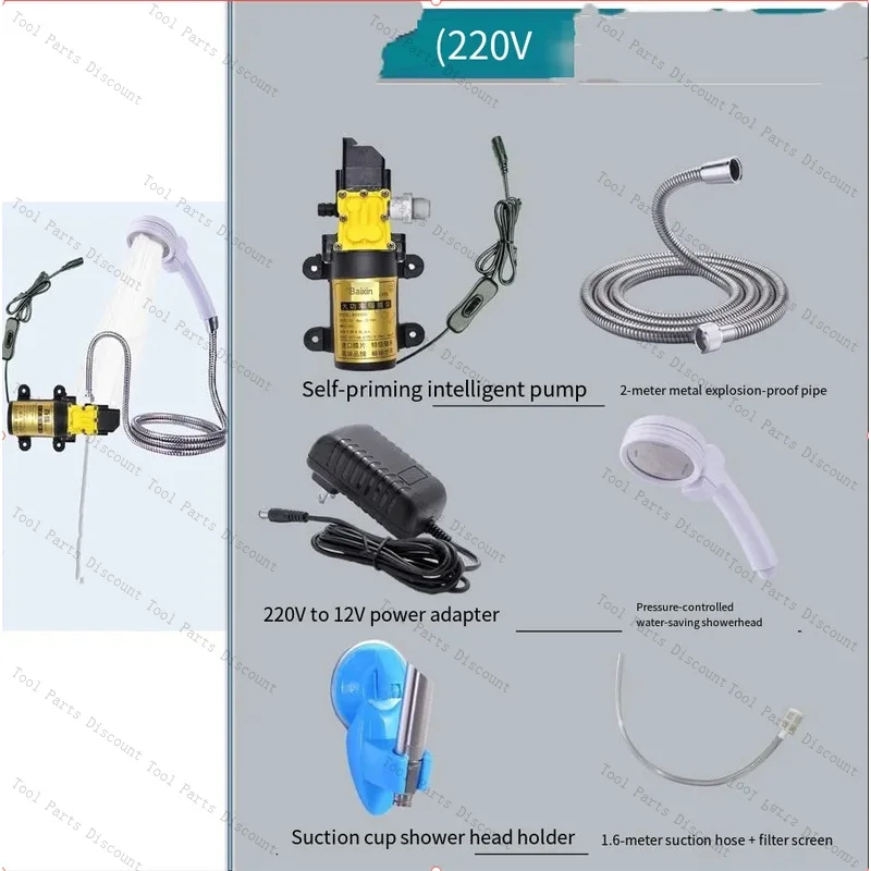12V Automotive Or Home Self-Priming Diaphragm Pump Car Washer Outdoor Camping Shower Set Showerheads
