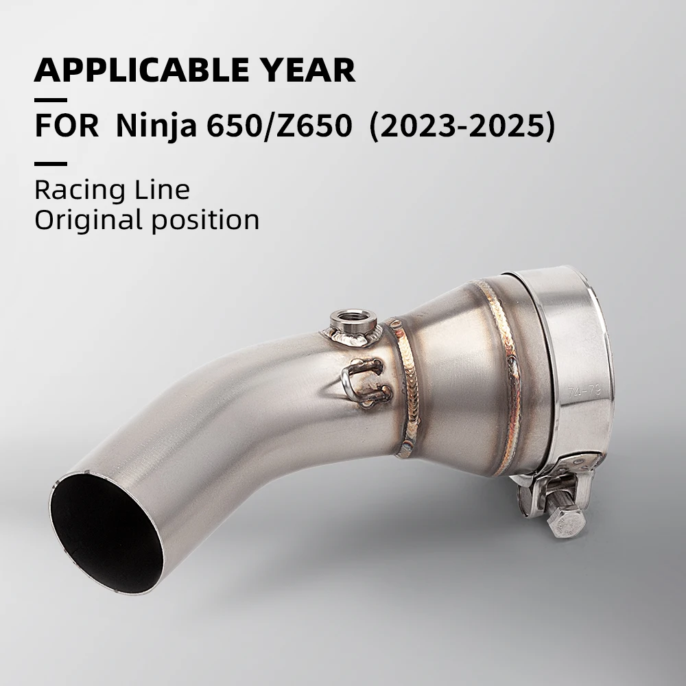 

Motorcycle exhaust exhaust system linkage pipe connection, slide-in Kawasaki Z650, Ninja 650, connection 51mm 2023-2025