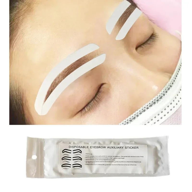 

6pcs Disposable Brow Shaping Sticker Drawing Guide Auxiliary Template Microblading Eyebrow Stencil PMU Makeup Tool Accessories