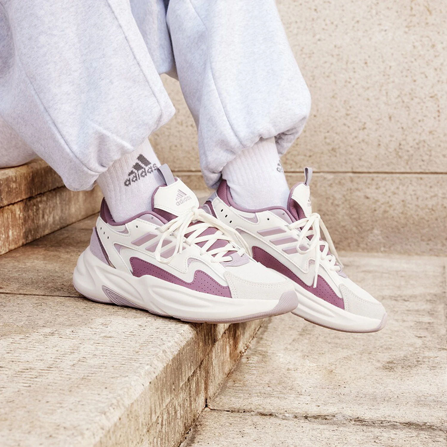 

Adidas Official Authentic OZWAVE Men's and Women's Thick-Sole Sports Wear-Resistant Dad Shoes JR3200