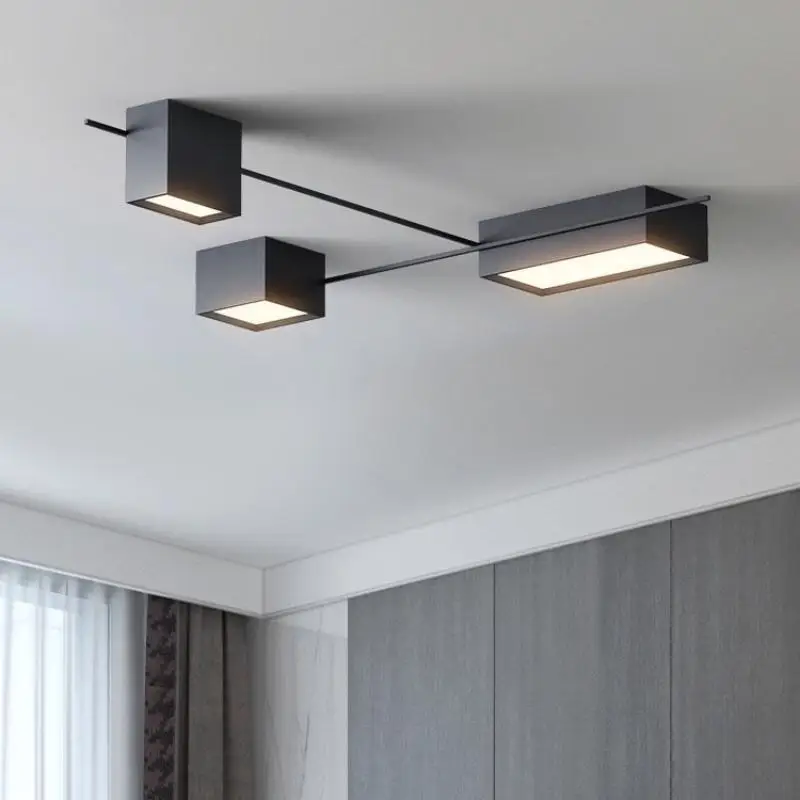 

Modern Minimalist Ceiling Light Indoor LED Black White Ceiling Main Light Living Hall Study Bedroom Dimmable Ceiling Chandeliers