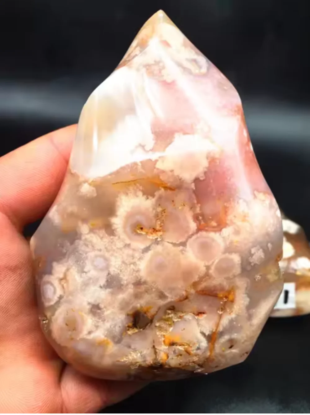 Natural Quartz Cherry Blossom Agate Torch, Home Decoration, Chakras