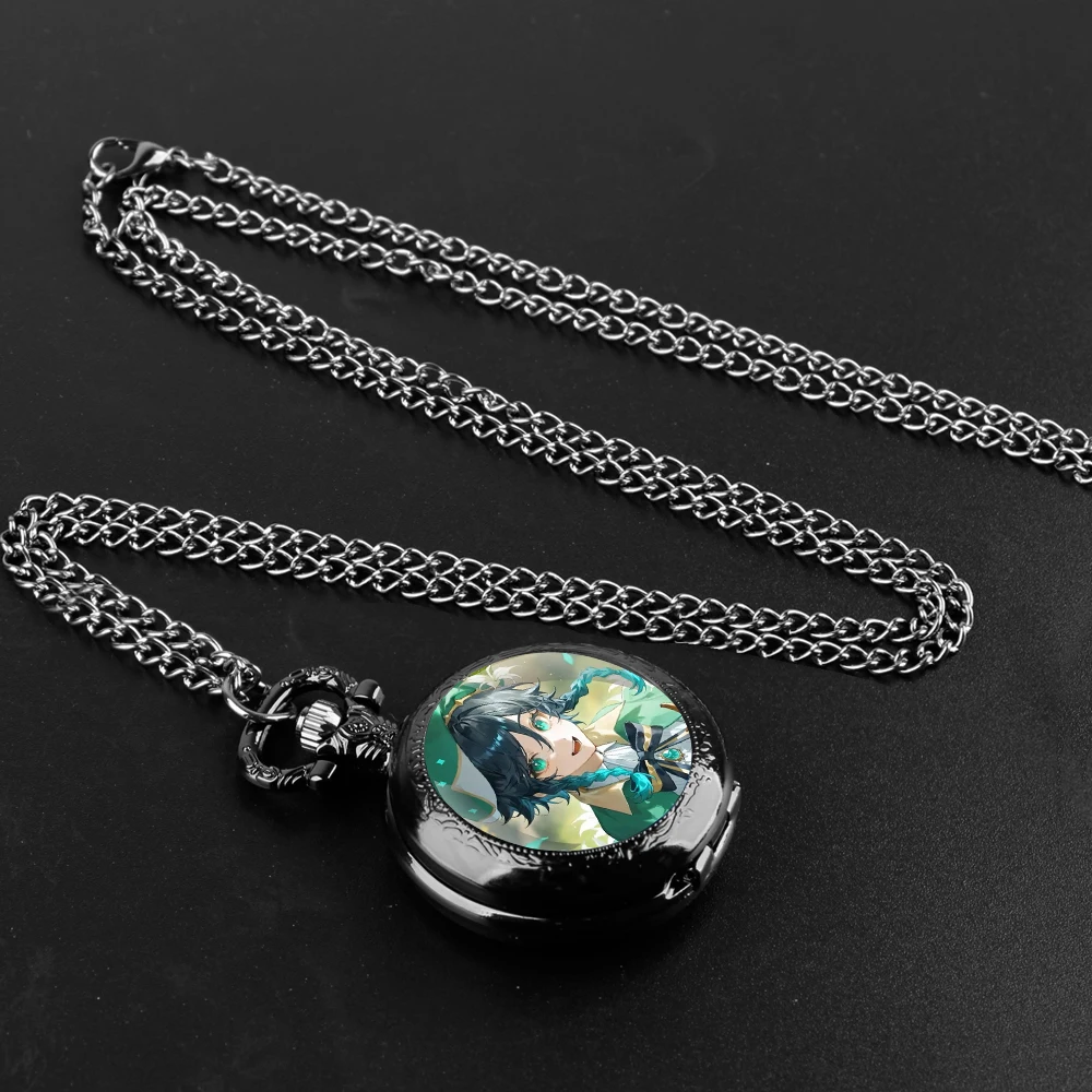 Game Characters - themed Glass Dome Quartz Pocket Watch Comes with Durable Chain and Arabic Numeral Dial Ideal Halloween Gifts