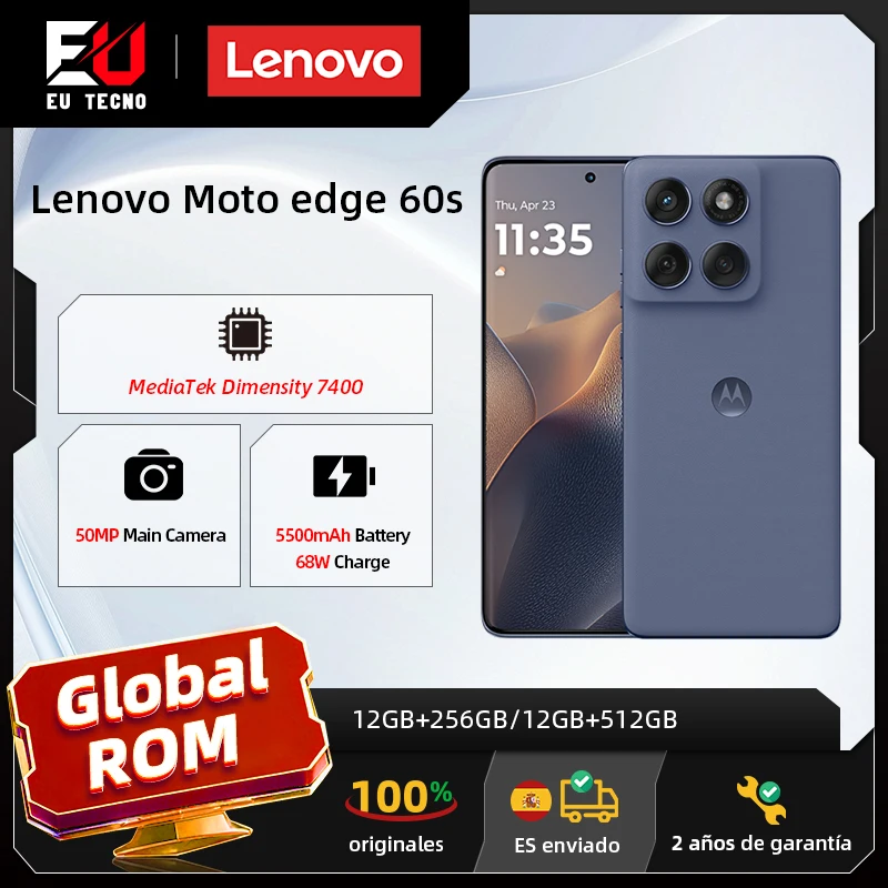 Global ROM Lenovo moto edge 60s motorola edge 60s MTK Dimensity 7400 Écran 6,7 pouces 120 Hz Batterie 5500 mAh Charge 68 W NFC CN Version Motorola edge 60 fusion