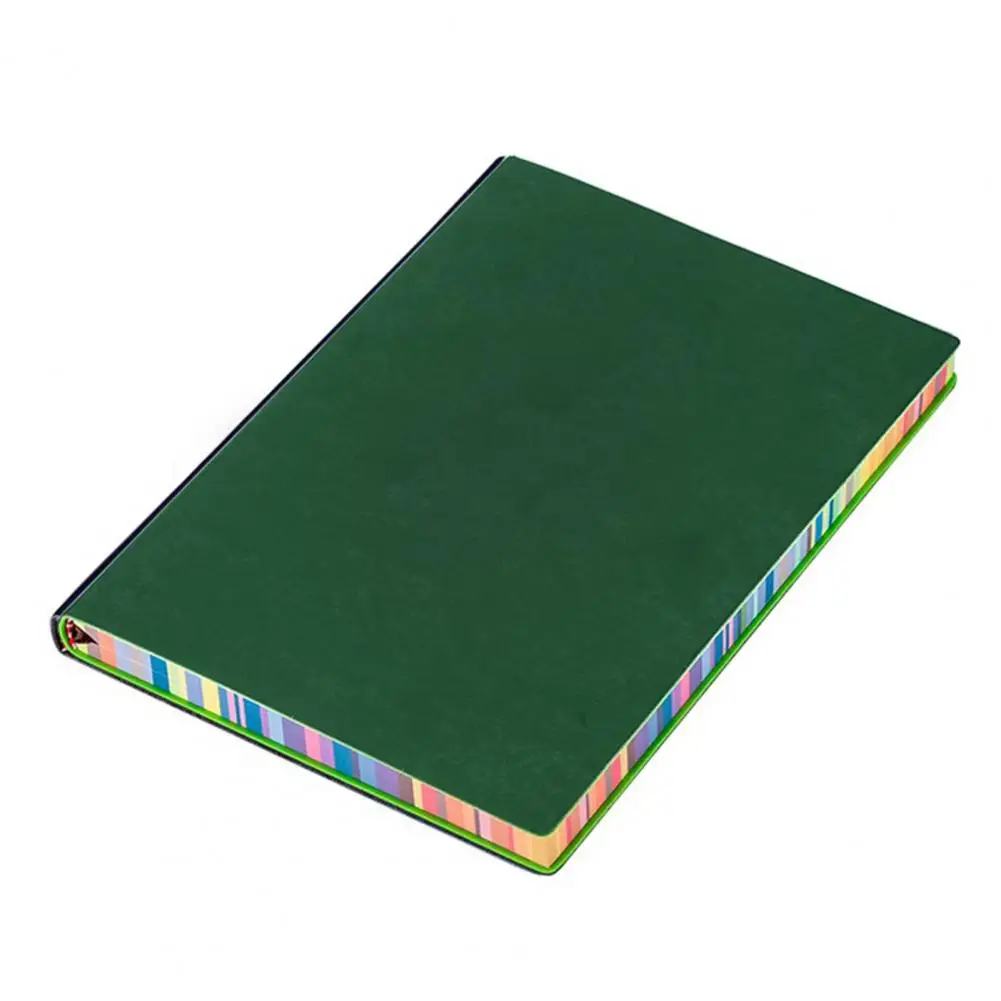 Espessado Rainbow Color Edge Faux Leather Journal, Professor A5 Notebook, Encadernação Forte, Escrita Suave, Office Business