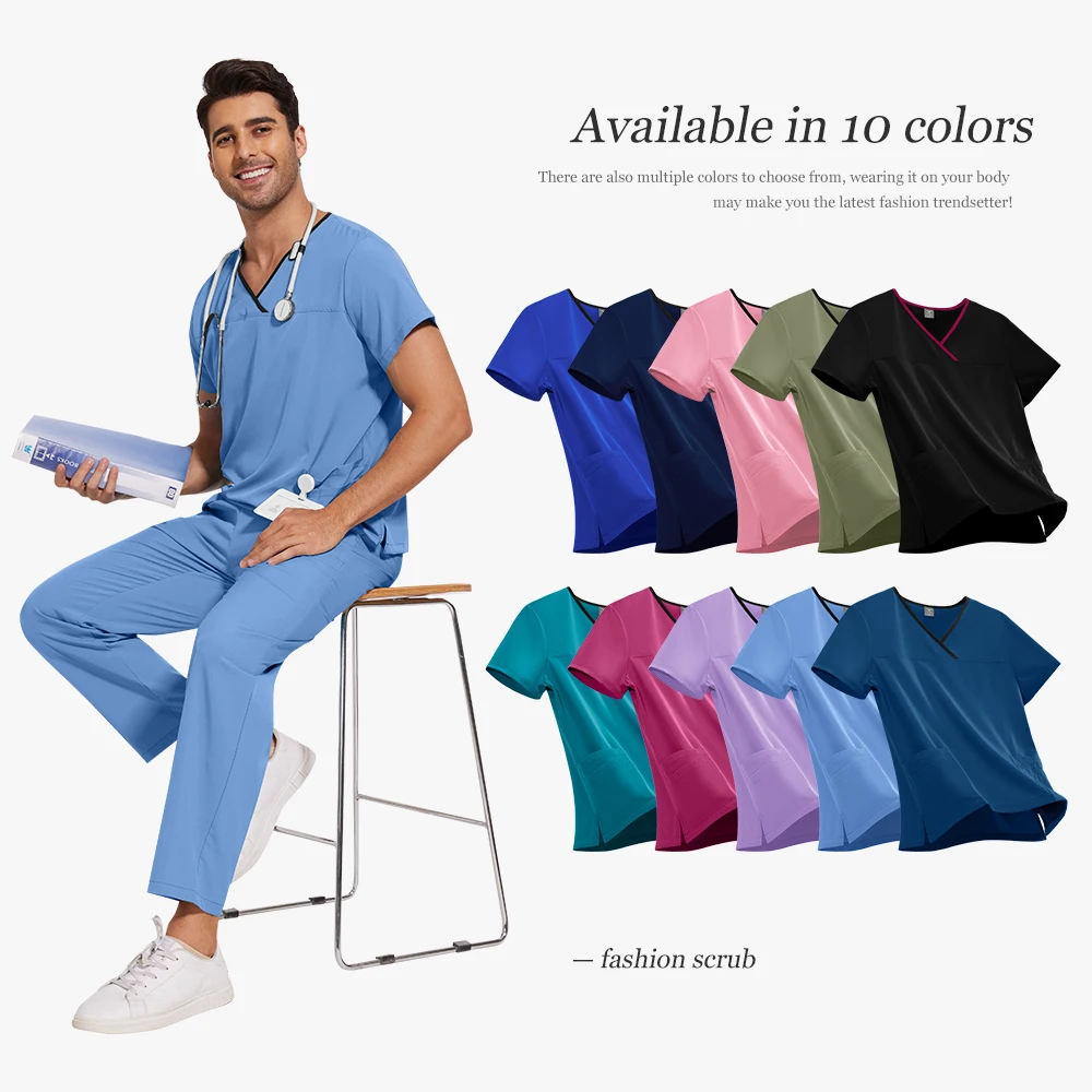 Vêtements de travail pour médecins, blouse d'infirmière légère, uniformes chirurgicaux, ensemble de soins infirmiers médicaux pour femmes, gommage médical de haute qualité pour hommes et hôpitaux