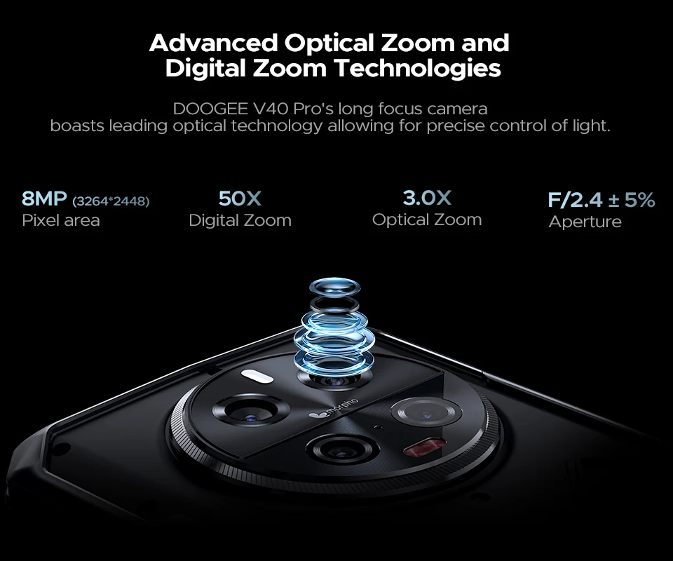Global Version DOOGEE V40 Pro 5G Rugged Phone 6.78" Display 16GB+512GB Dimensity 7300 200MP AI Camera 8680mAh 33W Fast Charger