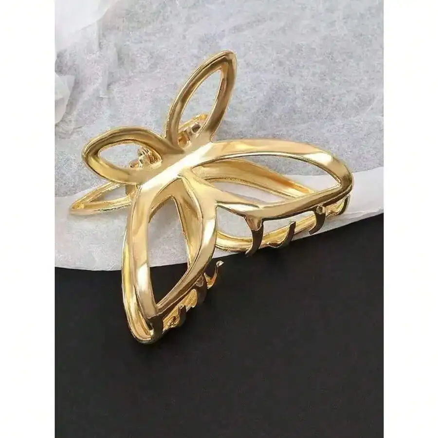 

Womens Large Hollow Butterfly Metal Hair Claw Clip, Fashion Alloy Accessory For Daily Styling