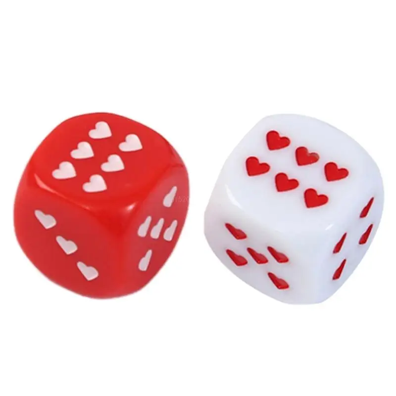 Acrylic 25mm Dices Set Colorful Six Sided Dices Cubes with Dots Playings Square Block Dices Heart-shape Board Game Toy GXMF