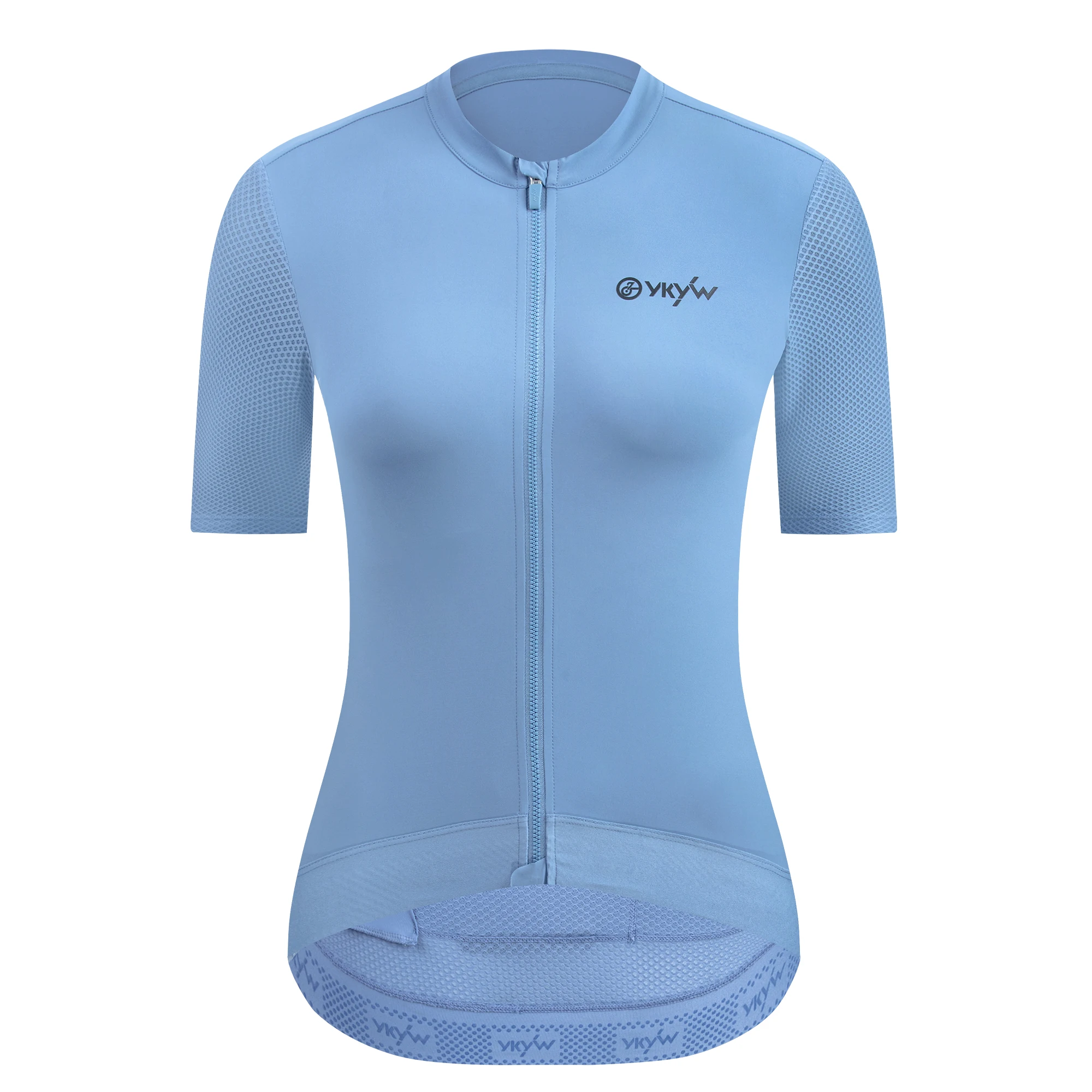 YKYWBIKE Damen Pro Team Radsport-Set Frühling Sommer SPF50+ Trikot 6H Ausdauer Gepolsterte Trägerhose Rennrad MTB Radsport-Outfit – Detail 5