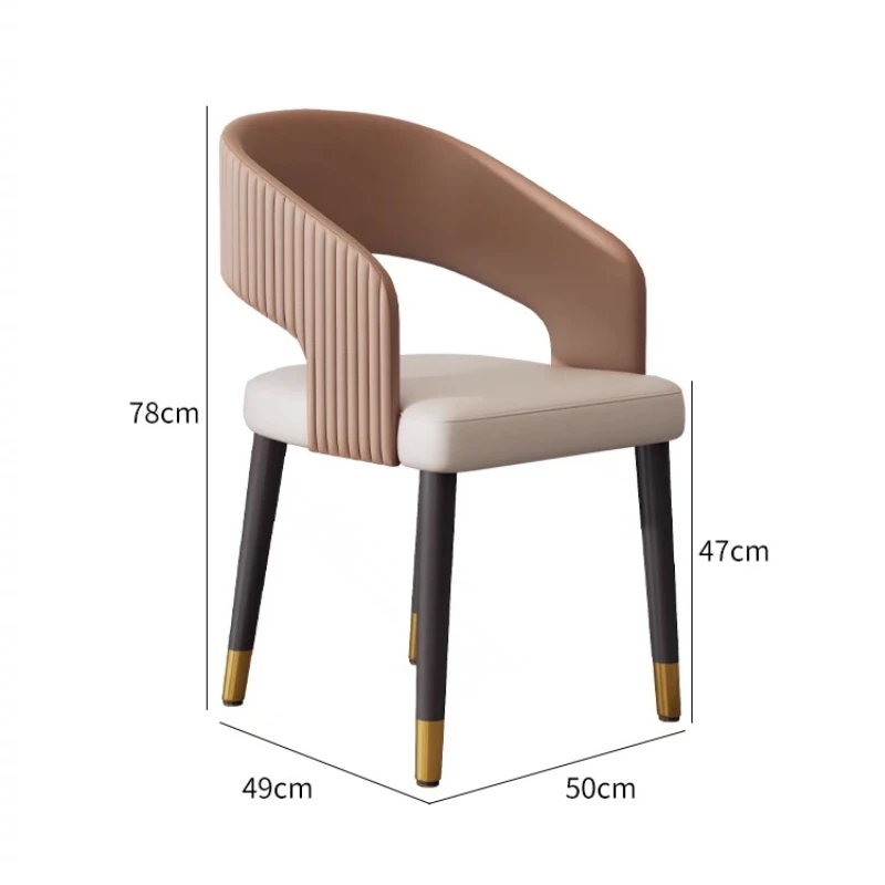 Luxury dining chair Modern Leather backrest armchairs Restaurant soft stool Hotel cafe waiting chair makeup chair Home furniture