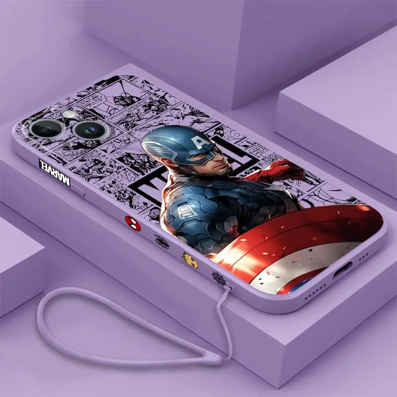 Marvel Captain Banner Phone Case For Apple iPhone 11 15 13 14 Pro Max 12 Mini X XR XS Max 7 8 Soft Liquid Coque