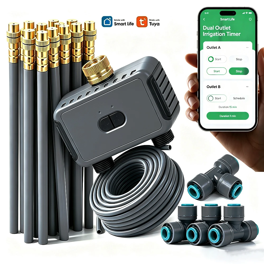 Smart Garden Timer - ระบบพ่นละอองน้ำอัจฉริยะ Tuya แบบ 2 ทาง ควบคุมผ่าน