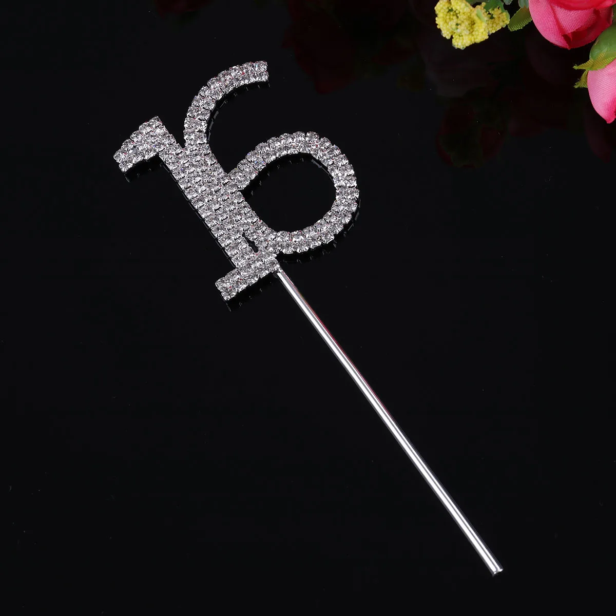

Sparkling Cake Topper 16th Birthday Anniversary Eco Alloy Rhinestone Decor Wedding Parties Banquets Cake Decorations