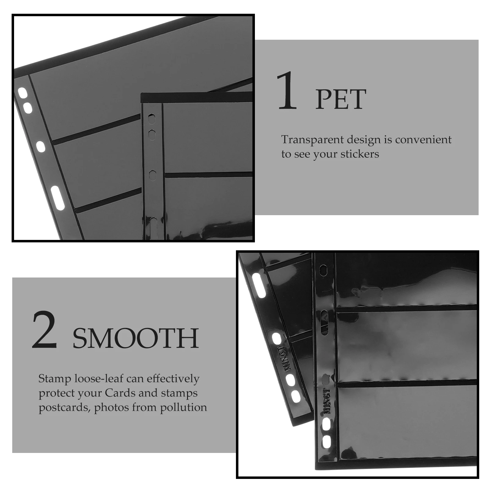 

Stamp Album Inserts Binder Pages For Collection Transparent Reusable Card Holder Stamp Storage Pocket Card Collectors Supplies