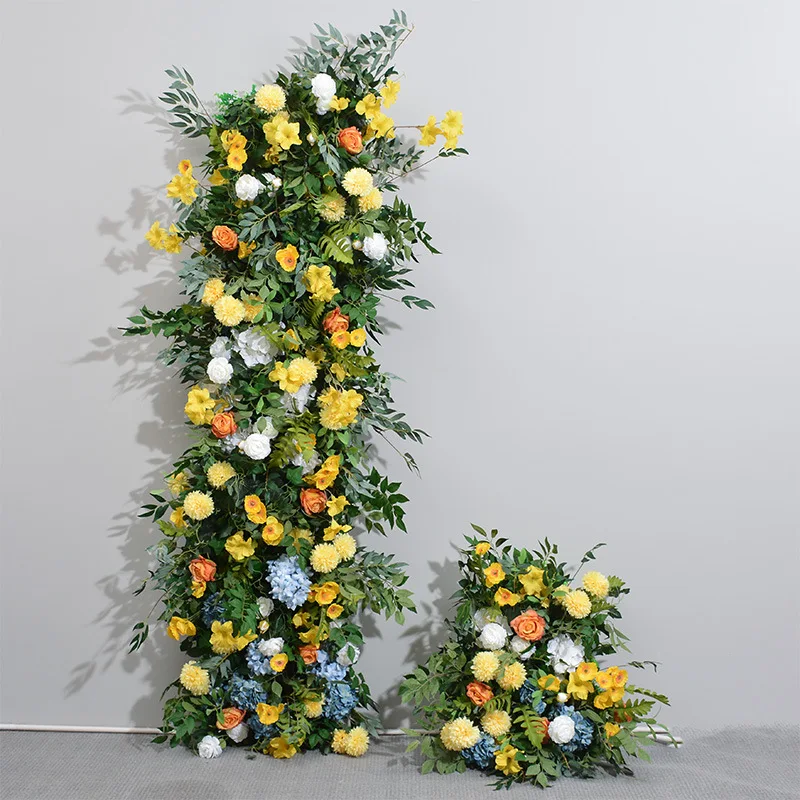 

2 м желтые искусственные розы с вышитыми шарами цветы свадебный фон доска окно выставочный зал декор