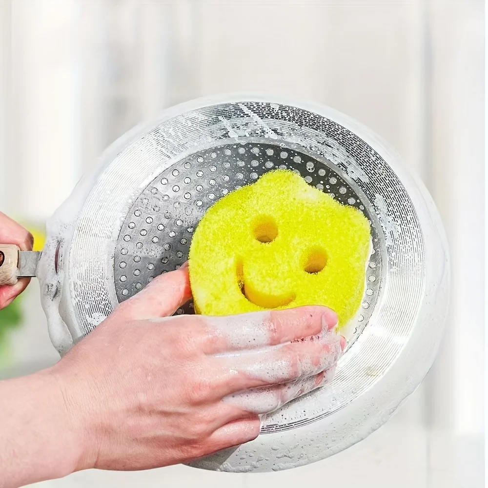 3Pcs Multicolor Heavy‑Duty Plastic Sponges, Scratch‑Free Heat Resistant Cleaner for Dish Glass Stove Washing