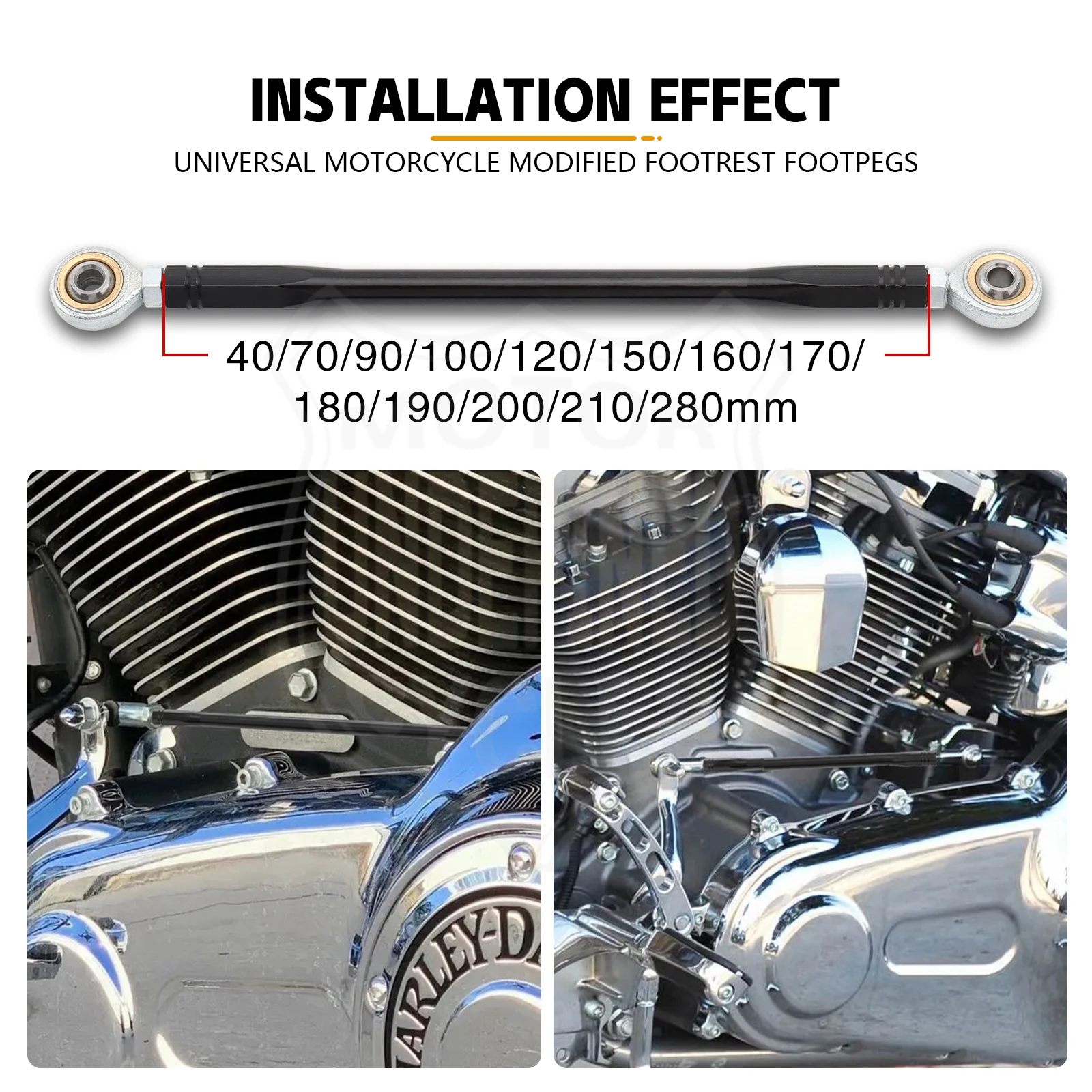 Motorrad M6 Schaltstange 40 70 90 100 120 150 160 170 180 190 200 220mm Fußrasten Schalthebel Schaltstange – Detail 4