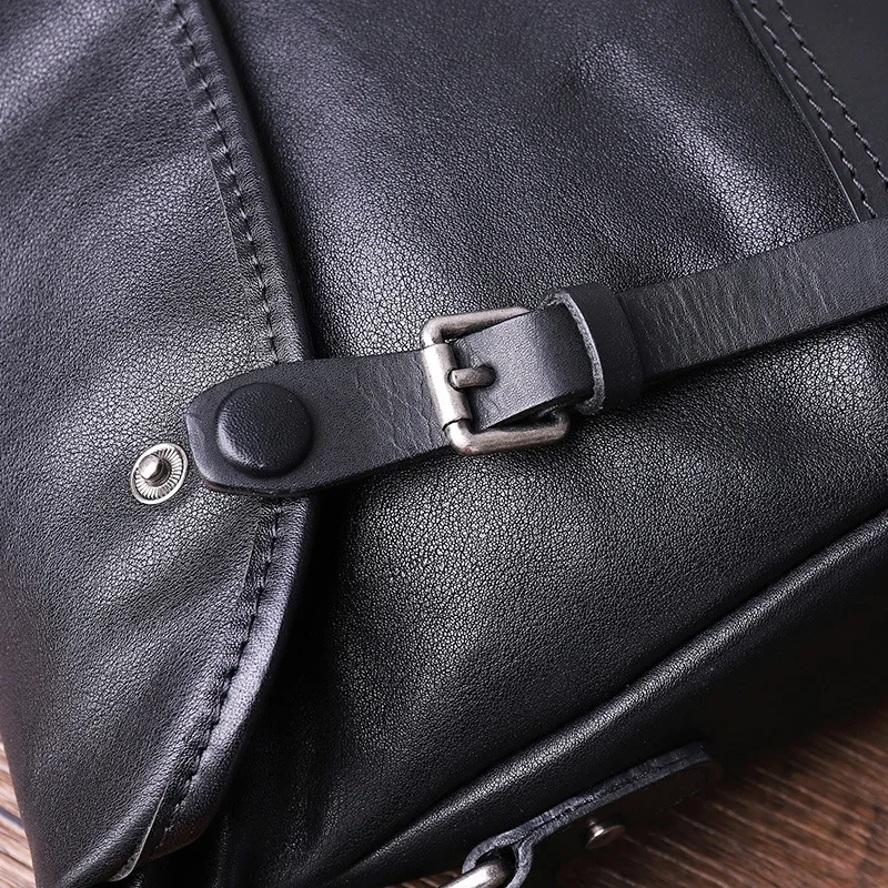 New Men's Leather Shoulder-Bag Fashion Korean-Style Full Grain Full-Grain Leather Messenger Bag Casual Sports Bag