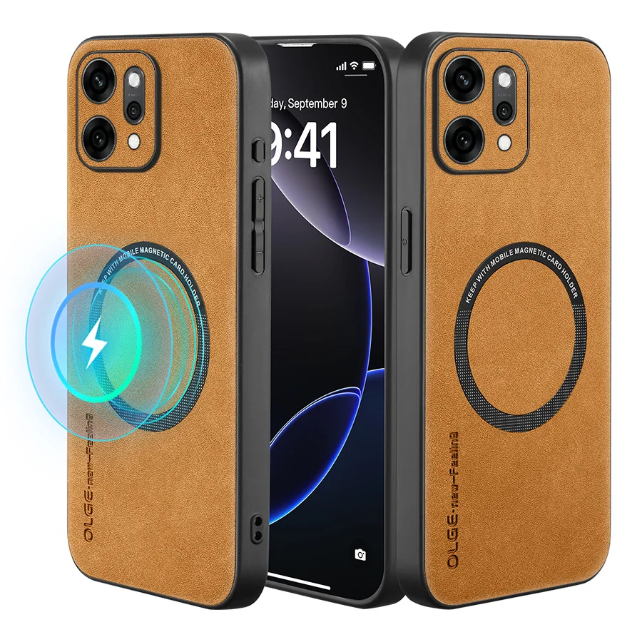 

Чехол для телефона OPPO Reno 14 Pro ﻿ Магнитный чехол-футляр из мягкой кожи в ретро-стиле