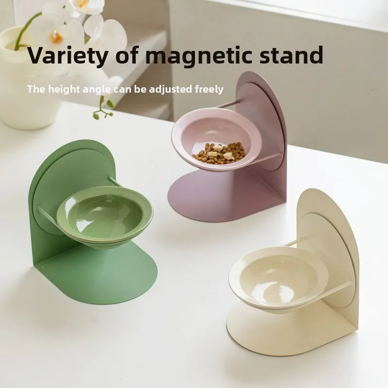 

Ceramic High and Low Feet Removable Pet Cat Bowl Dog Basin Anti-knock Large Capacity Grain Drinking Water Inclined Bowl Supplies