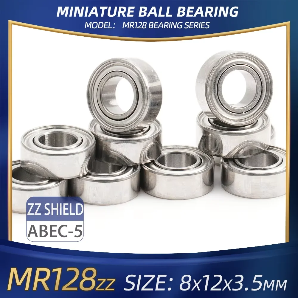10 szt. MR128ZZ L-1280ZZ 8x12x3,5 mm ABEC-5 Miniaturowe Łożyska Kulkowe Wysokiej Jakości MR128 do Mikrosilników/Drukarek 3D/Elektronarzędzi