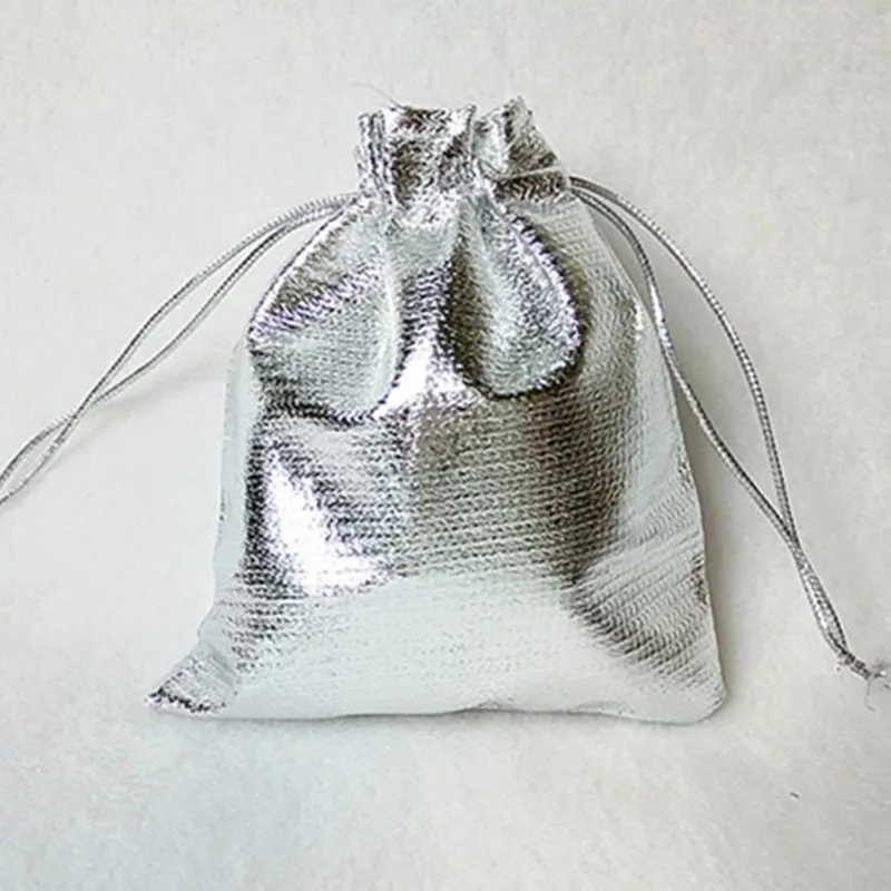 Free Shipping 100Pcs/lot 13*18cm Silver Drawstring Organza Pouch Bag/Jewelry Bag,Christmas/Wedding Gift Bag