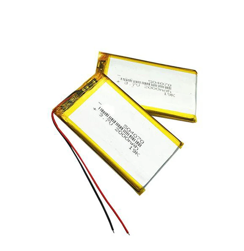 

504070 2000mah 3.7V Lithium Polymer Battery For GPS Locator Walkie-talkie Headlamp Massager Rechargeable Li-polymer Batteries