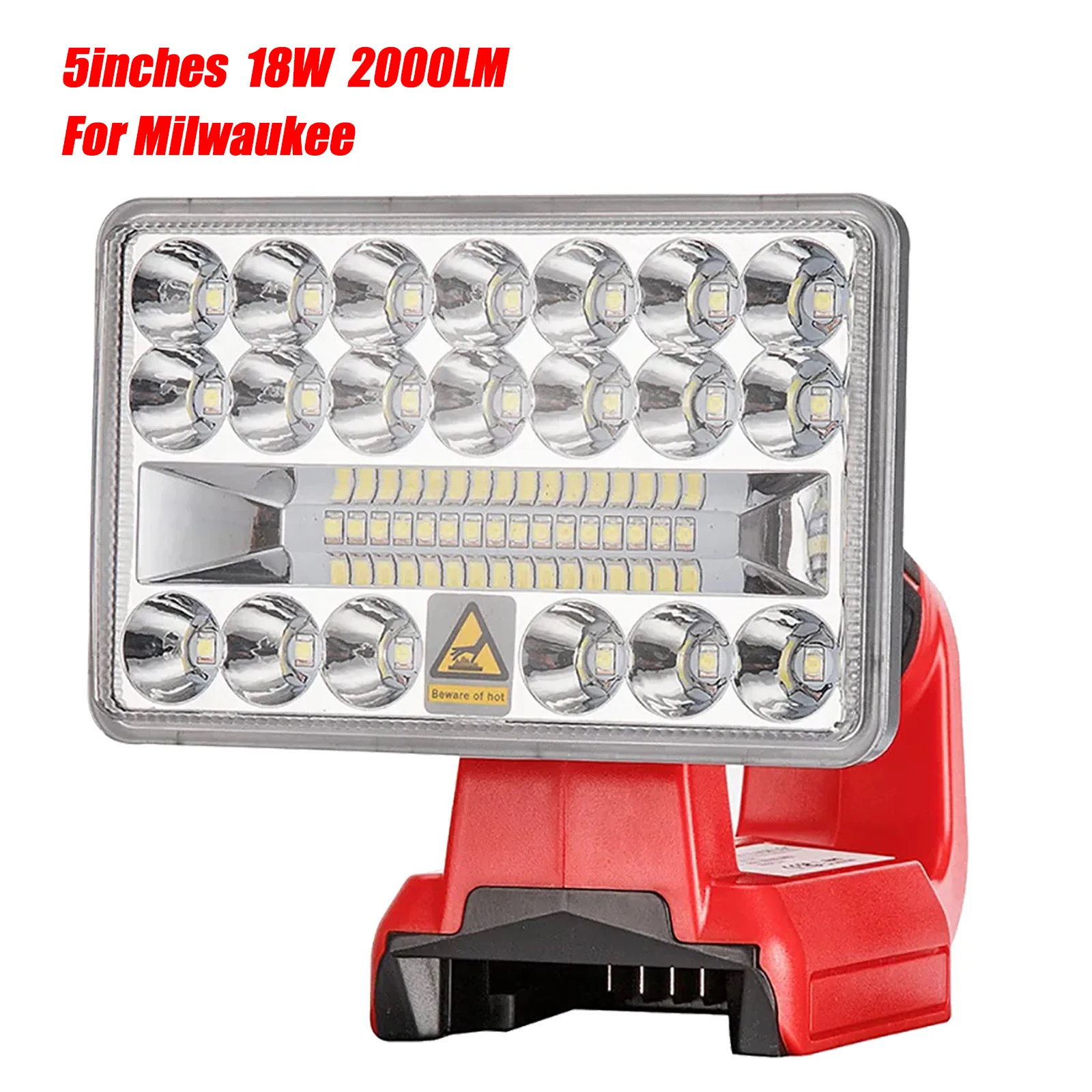 

2000LM 18W LED Work Light for Milwaukee 18V Li-ion Battery Rechargeable Lamps Portable Outdoor Camping Light Flashlight