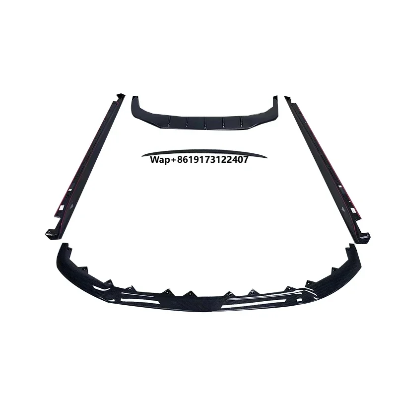 High Quality Carbon Fiber Auto W12 Body Kit Front Lip Side Skirts Rear Diffuser Spoilers for Flying Spur 2020+