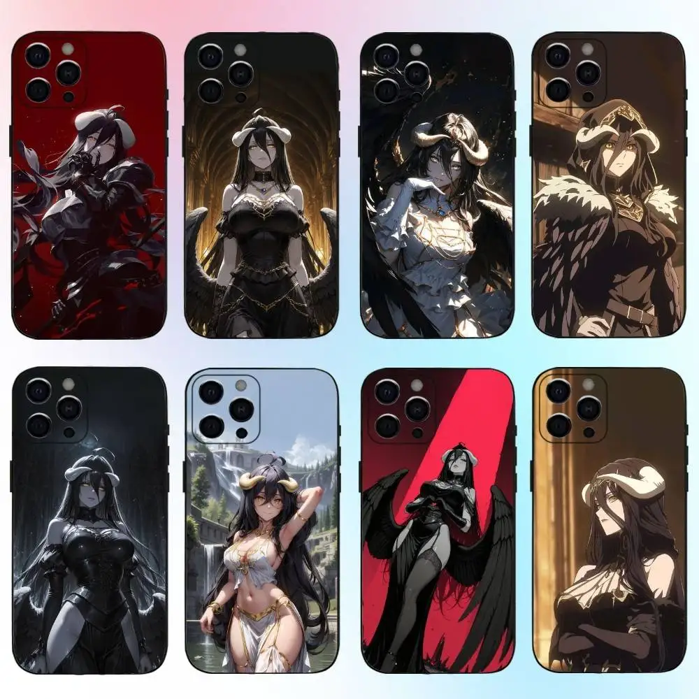 

Animate A-Albedo Cute-es Phone Case For iPhone17,16,15,14,13,12,11 Plus,Pro Max Soft Black Cover