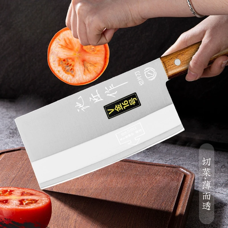 

Высококачественный японский кухонный тесак с лезвием из нержавеющей стали и деревянной ручкой, нож для нарезки, кухонный нож для приготовления пищи, долговечный.