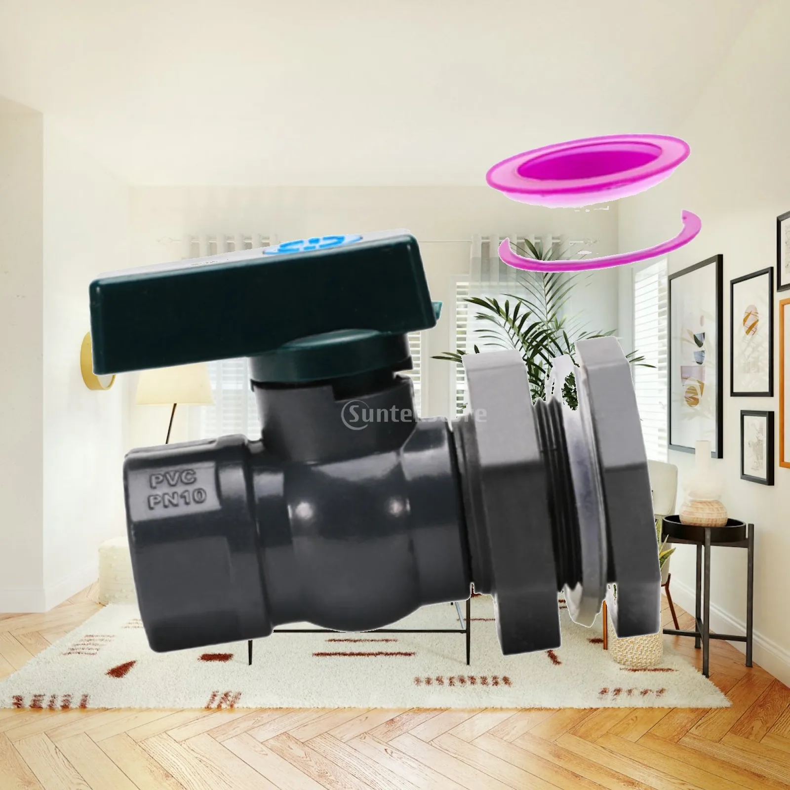 3/4 Inch Rain Barrel Spigot Faucet Adapter PVC Water Diverter Connector for Outdoor Garden Tank Pool Aquarium Fish Tub Storage