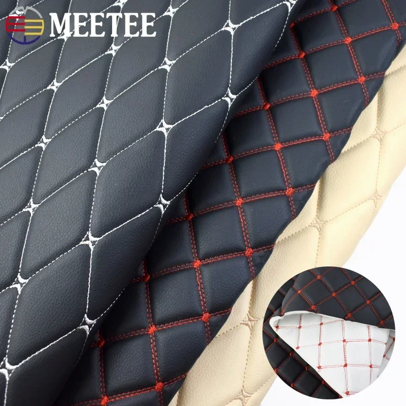 

Meetee 45*160cm Synthetic Leather Fabric Artificial PVC Leathers for Car Floor Mat Seat Decorative Upholstery Craft Material