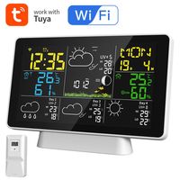 Color Screen Multi-function Thermometer Digital Wireless Tuya Intelligent WIFI Weather Forecast Electronic Weather Station