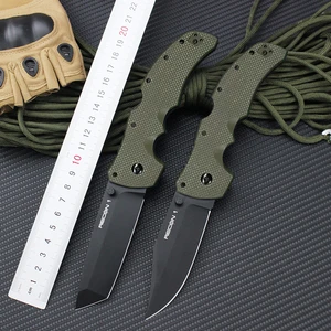 Frio novo ao ar livre tanto faca dobrável recon 1 aus10a lâmina de aço militar tático sobrevivência caça rápida facas grandes ferramentas edc 10 principais vendas faca de mato grande - №6