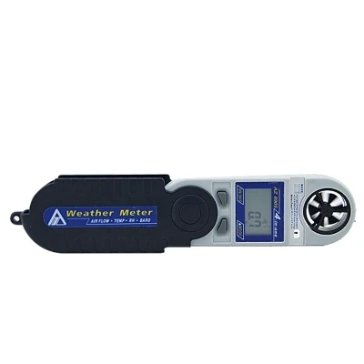 AZ8909 مقياس تدفق الهواء الرقمي صغير محمول باليد من نوع الجيب/مقياس سرعة الرياح مع نطاق ضغط درجة الحرارة والرطوبة AZ-8909