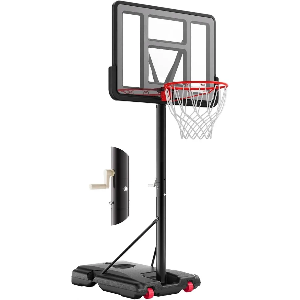 

Basketball Hoop Outdoor 10ft Adjustable, Portable Basketball Hoop Goal System with 44 Inch Shatterproof Backboard