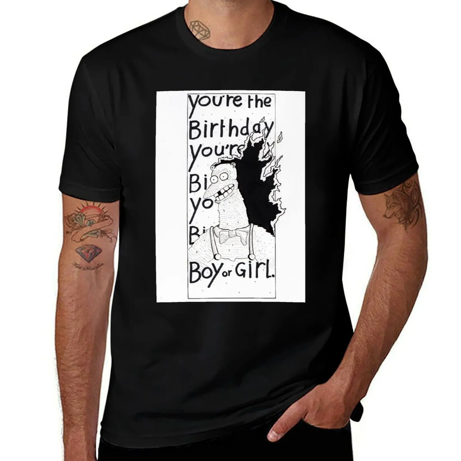 Wally weasel birthday boy or girl T-Shirt Big and Tall Crew Neck Tee T-Shirt